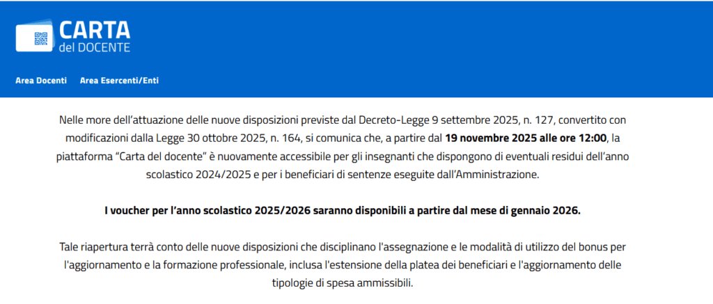 Carta docente 2026: il decreto cambia tutto, meno bonus ma più servizi e precari inclusi