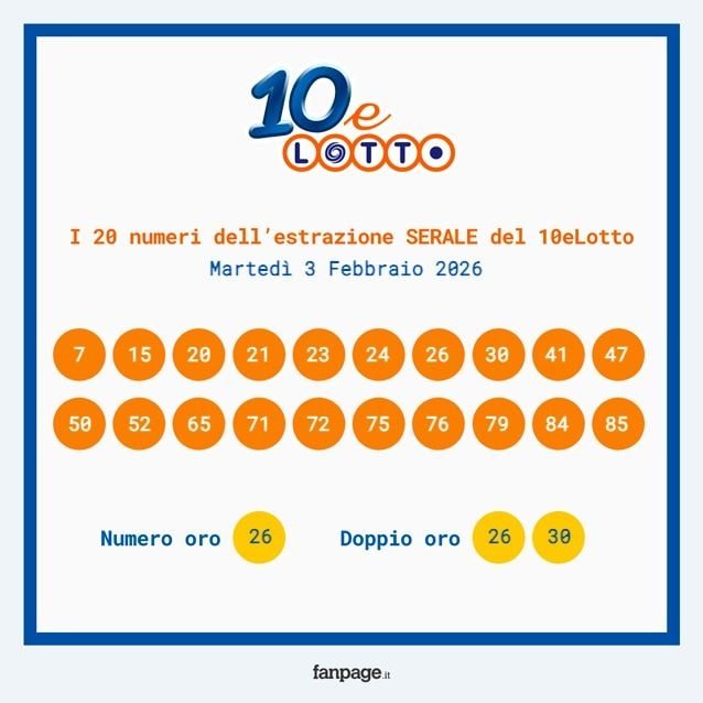 Estrazioni Lotto e SuperEnalotto di oggi 3 febbraio 2026: numeri vincenti e jackpot da record