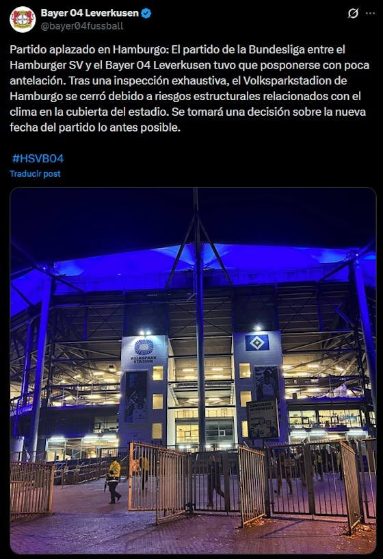 Hamburg vs. Leverkusen: El emocionante duelo de Bundesliga cancelado por el hielo en el estadio