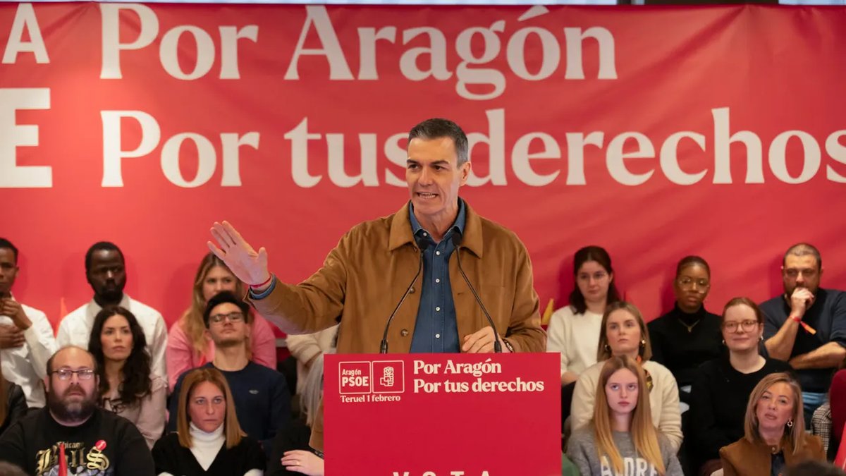 Pedro Sánchez en Teruel: Mitin cargado de tensión en plena campaña aragonesa