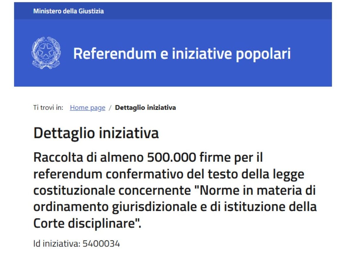 Raccolta firme referendum giustizia: superate le 500.000 sottoscrizioni contro la riforma Nordio