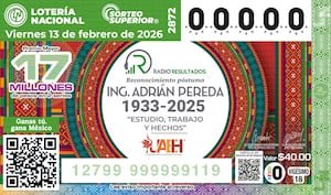 Resultados del Sorteo Superior 2872 de la Lotería Nacional: Ganadores y Detalles del 13 de Febrero de 2026