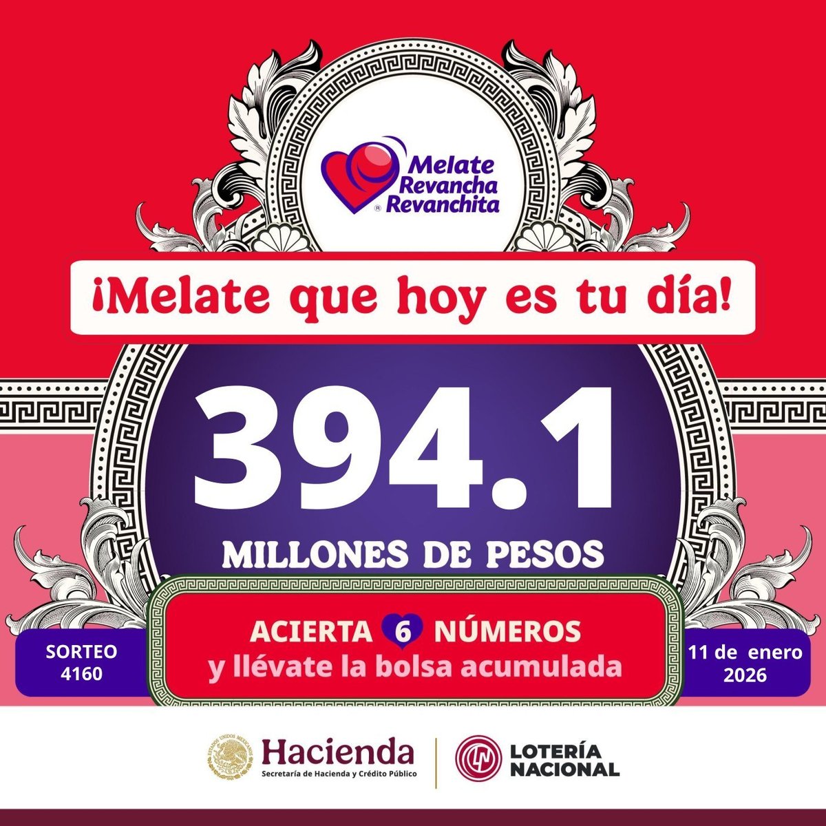 Resultados Melate, Revancha y Revanchita 4161: Números ganadores del 14 de enero de 2026