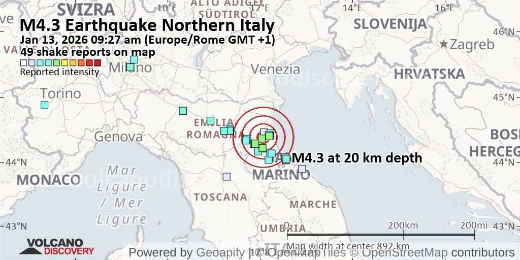 Terremoto a Ravenna: due scosse di magnitudo 4.3 e 4.1 colpiscono l'Emilia-Romagna