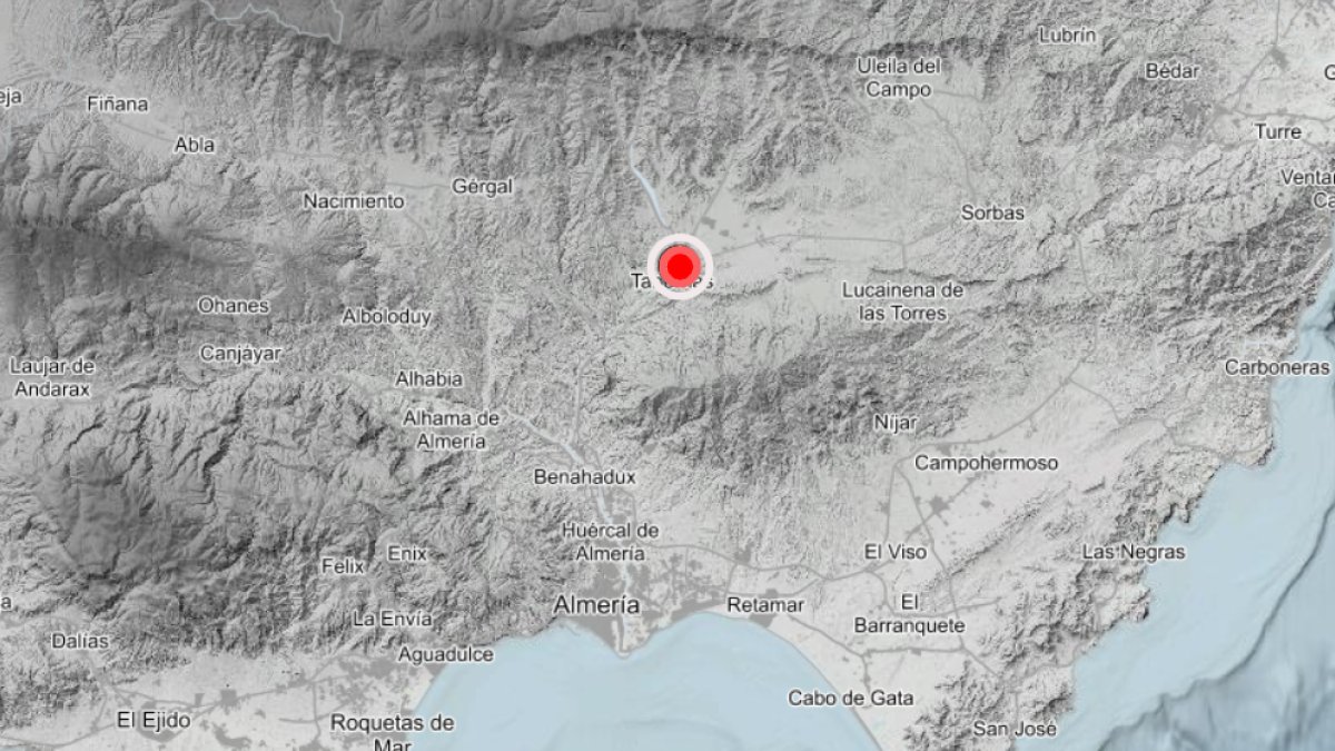 Terremoto en Tabernas (Almería): Epicentro de un sismo de magnitud 4.5 que despierta al sureste español